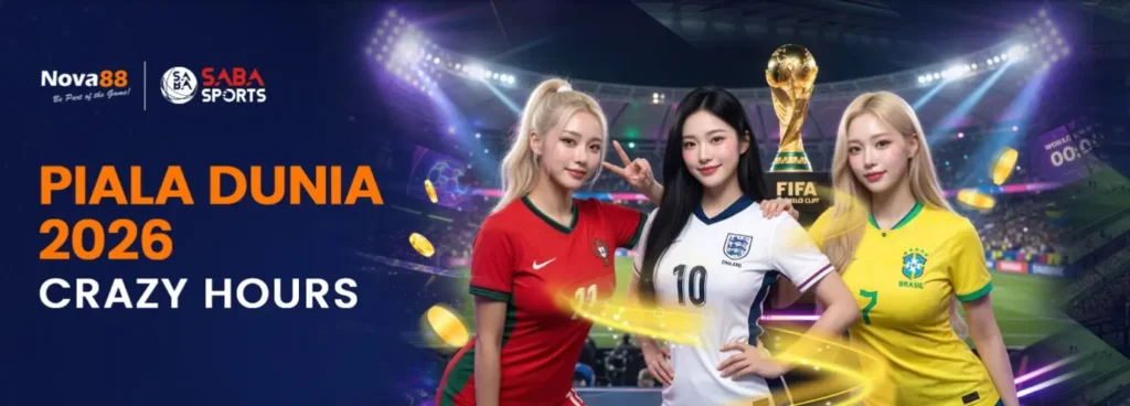 Jam Gila Piala Dunia 2026 Nova88 – Bonus Crazy Hours hingga IDR 5.600.000